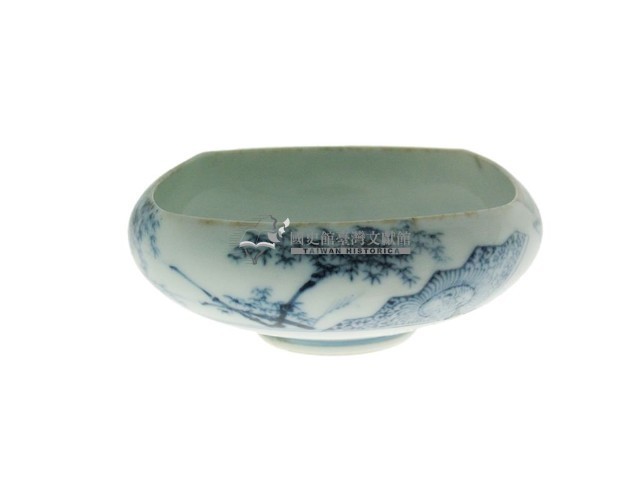 青花錦地庭院紋方型斂口碗（多組）藏品圖，第6張