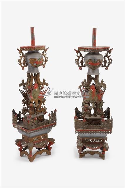 錫製燭臺一對藏品圖，第1張