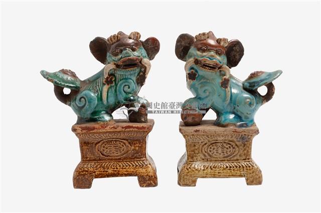廣窯獅子燭臺一對藏品圖，第1張