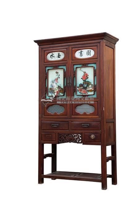 木製山形三聯式桌櫃藏品圖，第4張