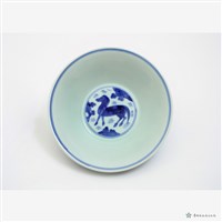 仿明嘉靖窯青花八駿撇口碗藏品圖，第5張