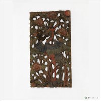 平底刻鳳凰木片藏品圖，第1張