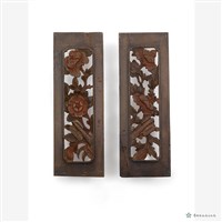 鏤刻花卉飾片一對藏品圖，第1張