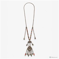 銀花瓶紋墜飾項鍊藏品圖，第1張