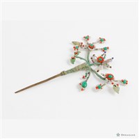 珠花銀髮簪藏品圖，第3張