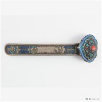 銀景泰藍髮簪藏品圖，第1張