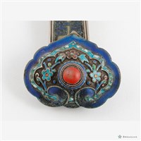 銀景泰藍髮簪藏品圖，第4張