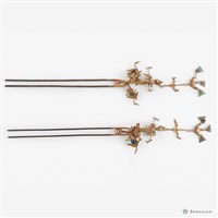 銀花鳥髮釵藏品圖，第1張