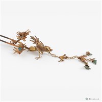 銀花鳥髮釵藏品圖，第3張