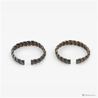 銀絞繩紋手環一對藏品圖，第2張