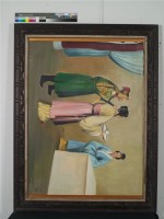 油畫-母親奉茶藏品圖，第1張