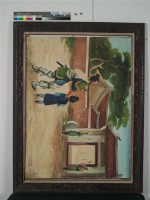 油畫-父攜子望衙門藏品圖，第1張