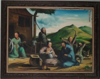 油畫-明末台灣漢人家居圖	 	藏品圖，第1張