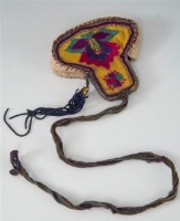 黃底葫蘆形雞冠花紋煙絲袋藏品圖，第2張