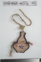 粉紅底葫蘆形花鳥紋煙絲袋藏品圖，第1張