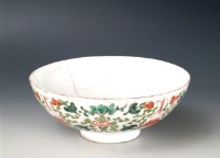 花草紋加彩白瓷碗藏品圖，第1張
