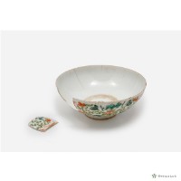 花草紋加彩白瓷碗藏品圖，第2張