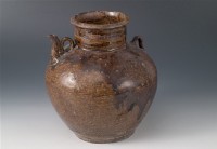醬釉細頸雙繫注壺藏品圖，第1張