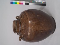 醬釉豎頸四繫帶把注壺藏品圖，第1張