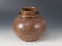 褐釉雙唇圓腹罐藏品圖，第1張