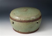 綠釉鼓式四繫蓋盆藏品圖，第1張