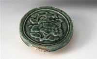綠釉花草紋瓦當藏品圖，第1張