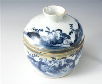 青花山水人物紋蓋罐（青花藥罐）藏品圖，第1張