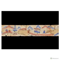 山景人物紋彩紙藏品圖，第4張