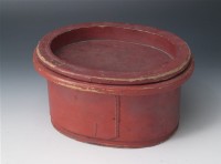 紅漆橢圓盤藏品圖，第1張