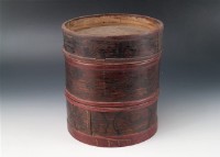 朱漆描黑彩圓盒花層藏品圖，第1張