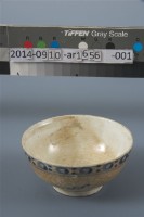 黃褐底藍圈點碗	 	藏品圖，第1張