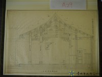 崗山鎮本洲里北興宮新建工程後殿剖面圖S：1/20台尺藏品圖，第1張
