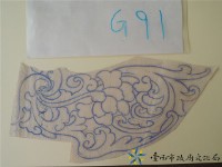 小港壽樑上花草插角手繪稿藏品圖，第1張