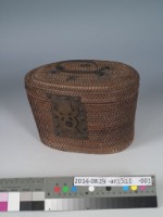 藤編帶蓋提籃	 	藏品圖，第1張
