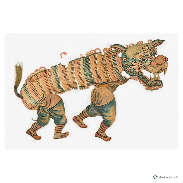 皮影戲偶-弄獅的圖片