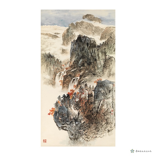 白雲紅葉的圖片