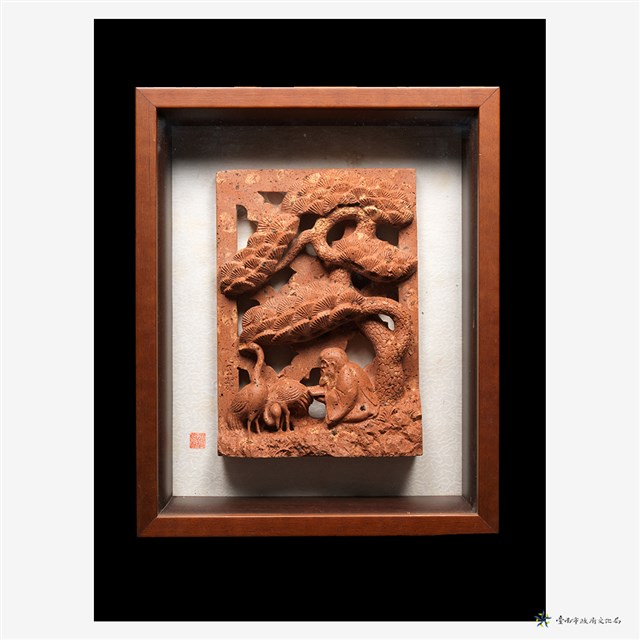 磚雕作品-松的圖片