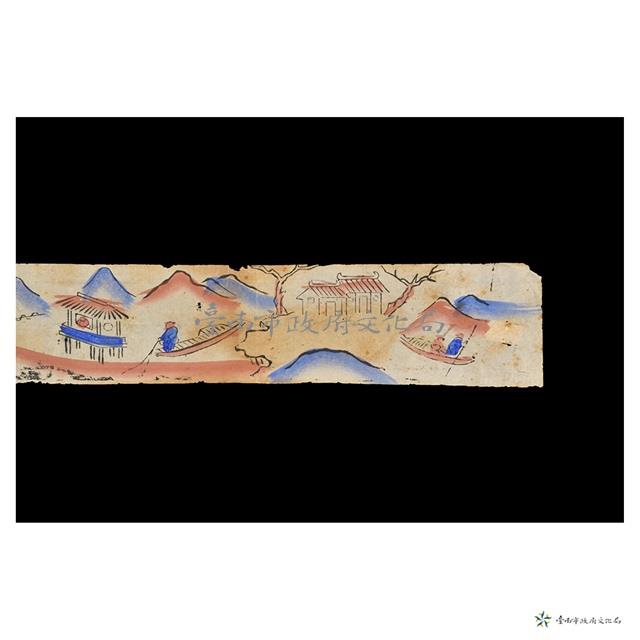 山景人物紋彩紙藏品圖，第3張