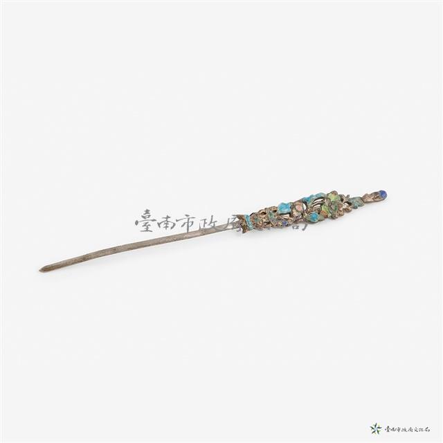 銀景泰藍髮簪藏品圖，第3張