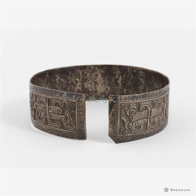 銀花卉手鐲藏品圖，第3張