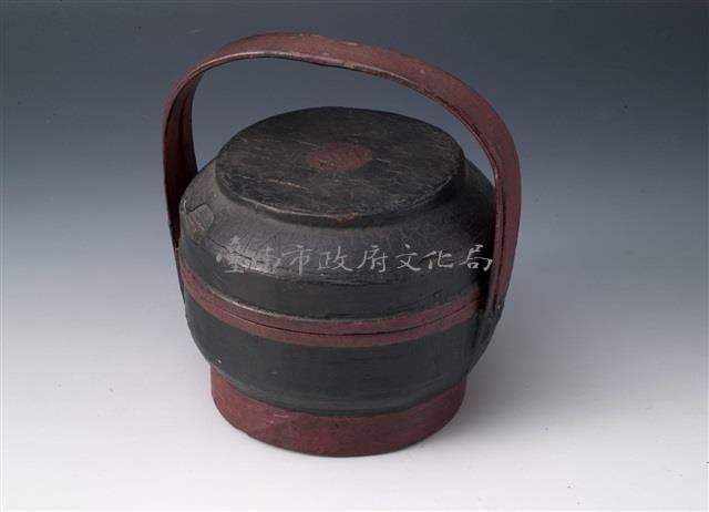 黑朱漆圓提盒藏品圖，第1張