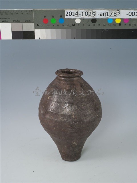 深褐釉窄底陶瓶藏品圖，第1張