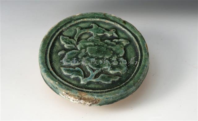綠釉花草紋瓦當藏品圖，第1張