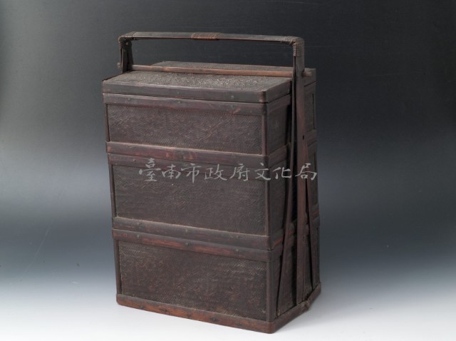 竹編三層提盒	 	藏品圖，第1張