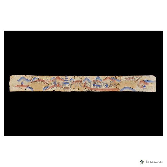山景人物紋彩紙藏品圖，第1張