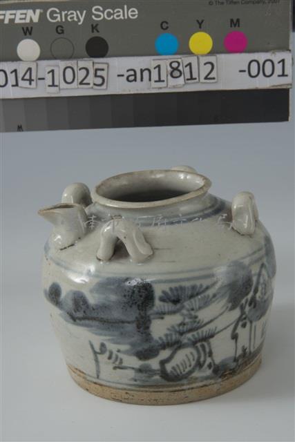 青花梳髮油壺	 	藏品圖，第1張