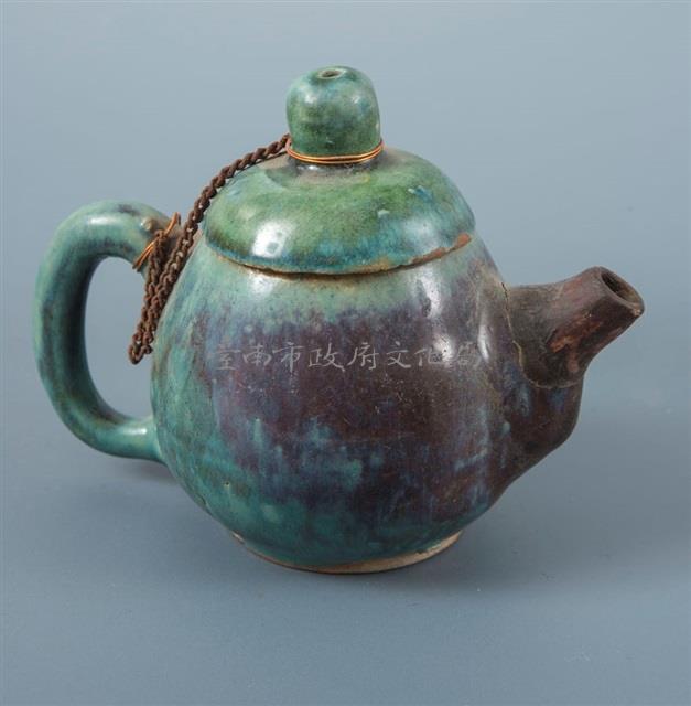 綠釉藍斑水壺	 	藏品圖，第1張