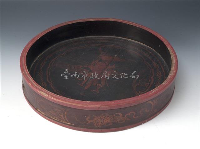紅漆彩繪圓盒藏品圖，第1張