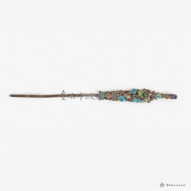 銀景泰藍髮簪藏品圖，第1張