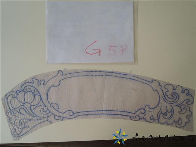 花草堵框(左)手繪稿藏品圖，第1張